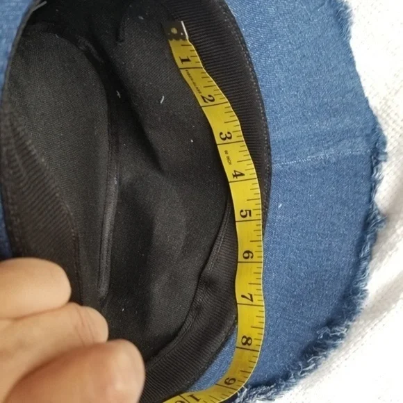 Denim‎ Casual Boho Vibe cowboy frayed hat NWT - Picture 7 of 9